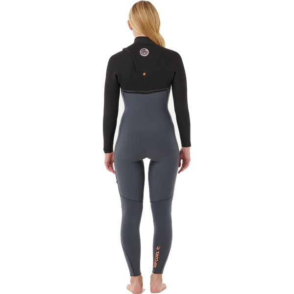 2026 Rip Curl Femmes E-Bomb 4/3mm Chest Zip Combinaison Néoprène 16NWFS - Charcoal